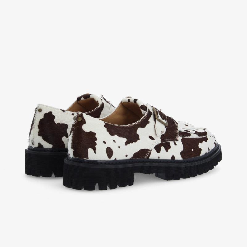 MYSEN PLT BUCKLE M - PONY COW - BLANC/MARRON